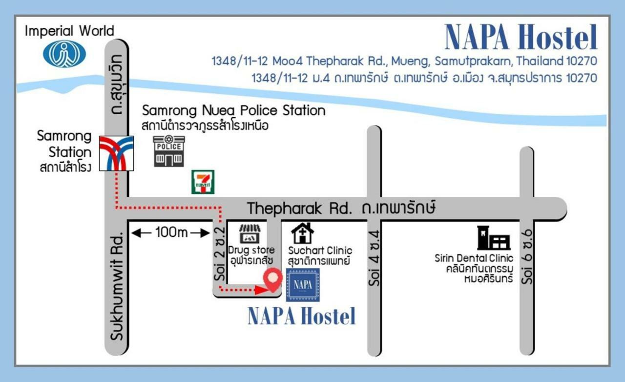Napa Hostel Samrong Station Samut Prakan Bagian luar foto